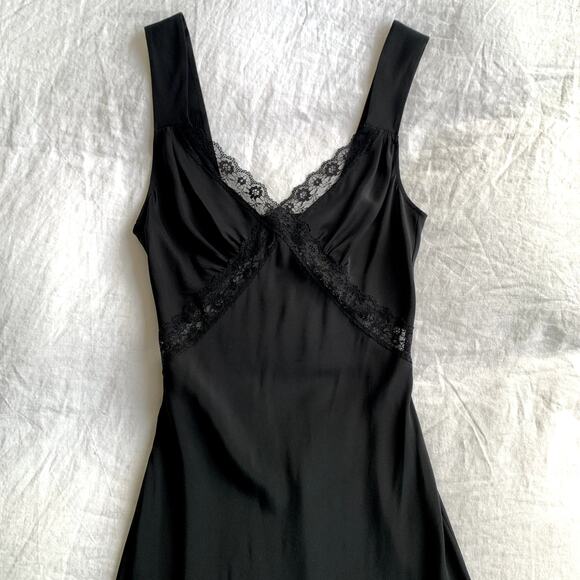 Reformation Provence Silk Lace Cut Out Open Back Midi Maxi Dress Black - Picture 10 of 16